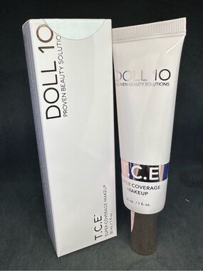🆕 DOLL 10 T.C.E. Super Coverage Makeup ✨new unused in box✨ shade: fair/light